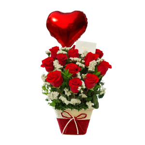Arreglo de 10 rosas rojas