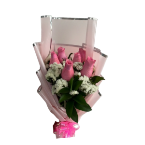Ramo de 6 de rosas rosadas